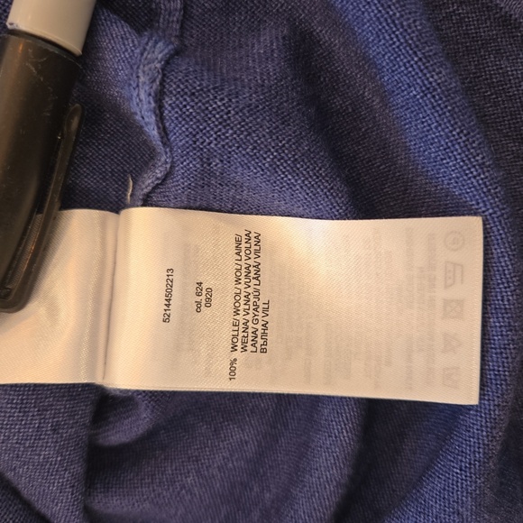 House Of Paul Rosen Wool Lightweight Crewneck Long Sleeve Sweater Blue Size Medi - Picture 9 of 10